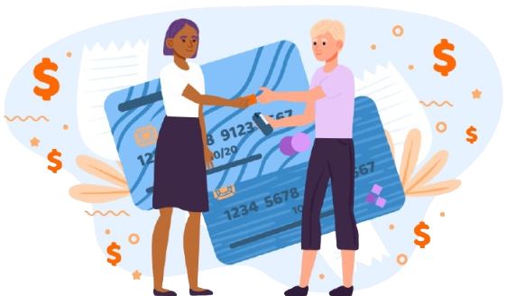 Probooster360 vector image showing clients paying confidently