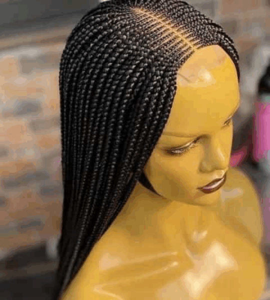 Closure braided wig
