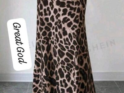 LEOPARD SKIN FLARE SKIRT