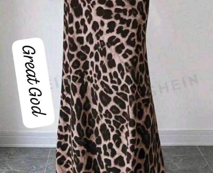 LEOPARD SKIN FLARE SKIRT