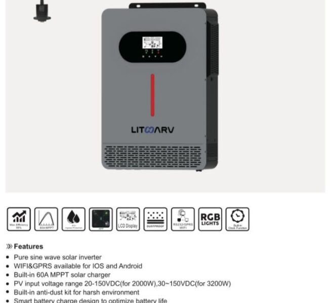 1.6kw NML-2000-12 Inverter with Inbuilt charge controller